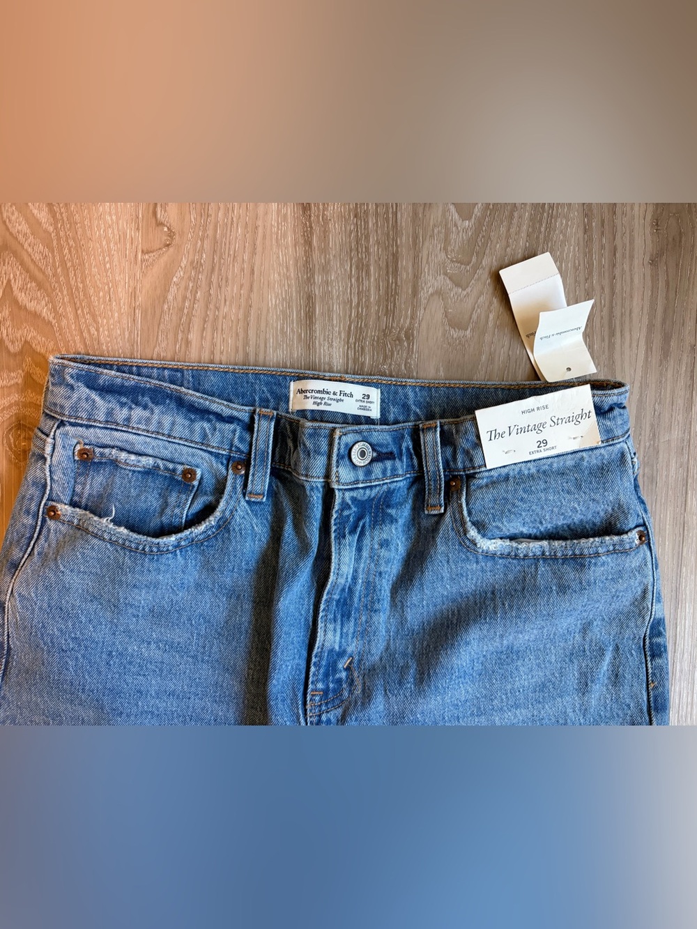 Abercrombie & Fitch Vintage Straight Jeans 29 Extra Short High Rise NWT - Picture 3 of 8